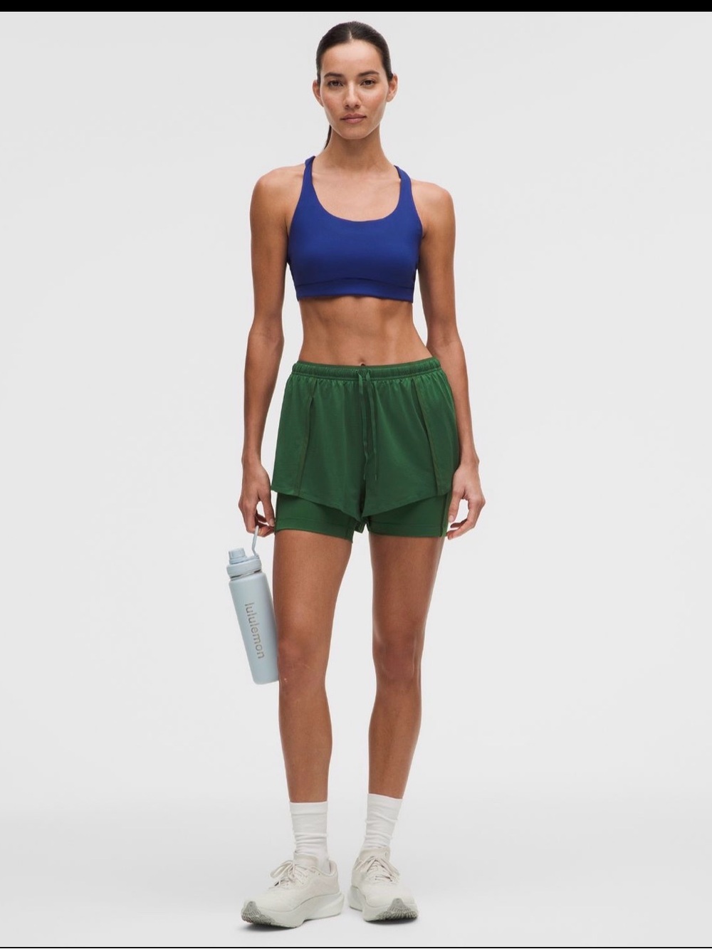 lululemon athletica Forest Green Layered Running Shorts